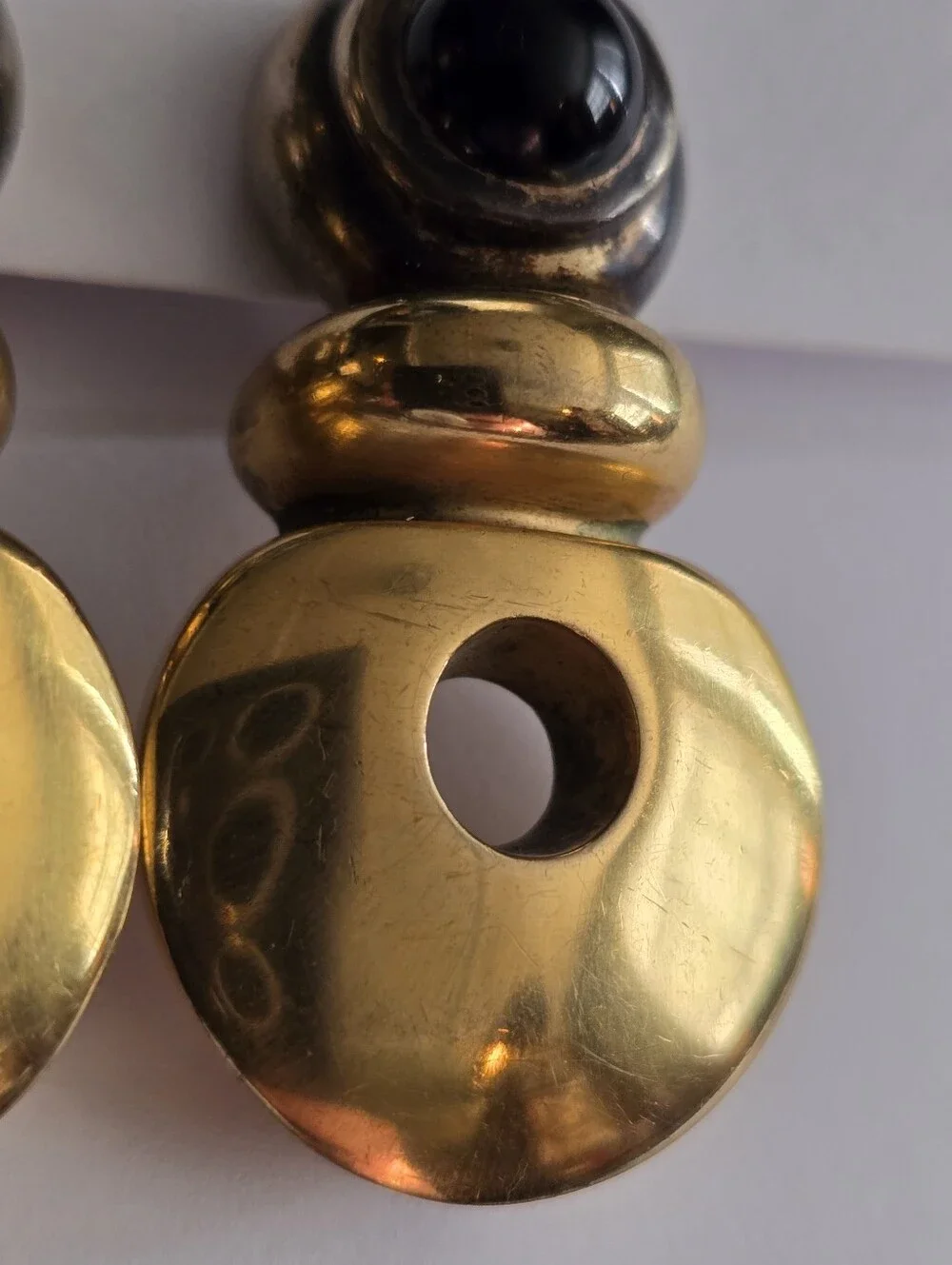 Vintage earrings by Steve Vaubel moderist bold statement gold silver clip on